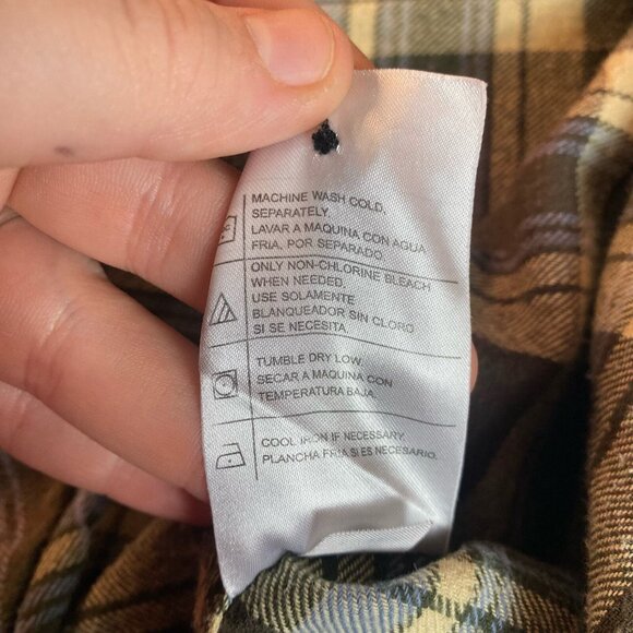 Field & Stream Button Down Men's Size Large Long Sleeve Plaid Brown Cream - Picture 6 of 10